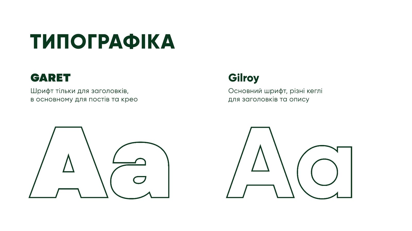 Garden Shop typography: Garet and Gilroy