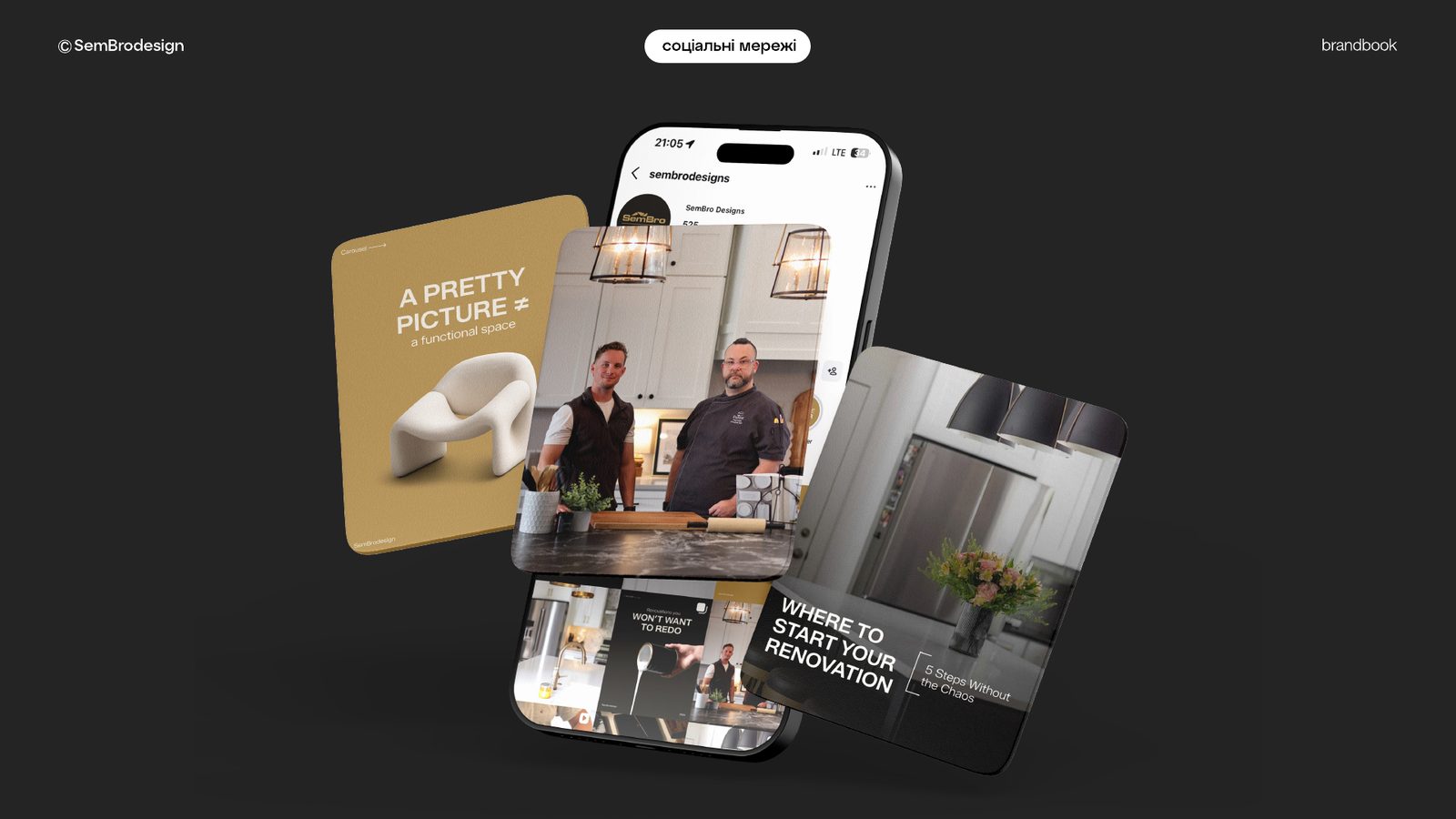 SemBro social media mockups