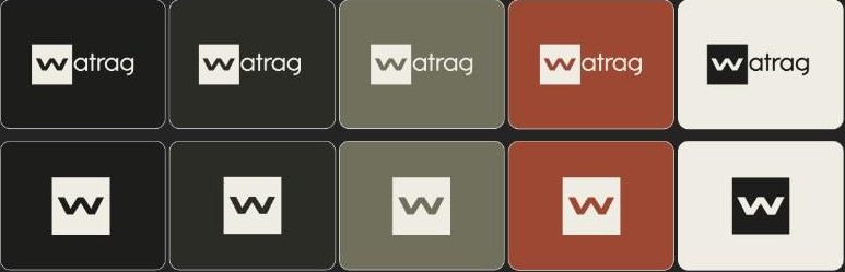 WATRAG logo system in five colourways